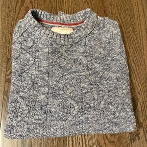 Banana Republic Men’s Heathered Grey/Blue Cable-Knit Sweater
